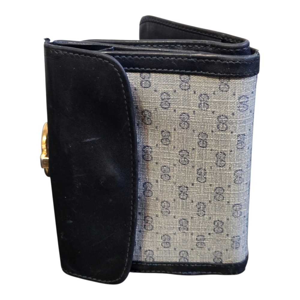 Gucci Vintage Blue Canvas/Leather His/Hers Wallets Made In Italy - Picture 5 of 7